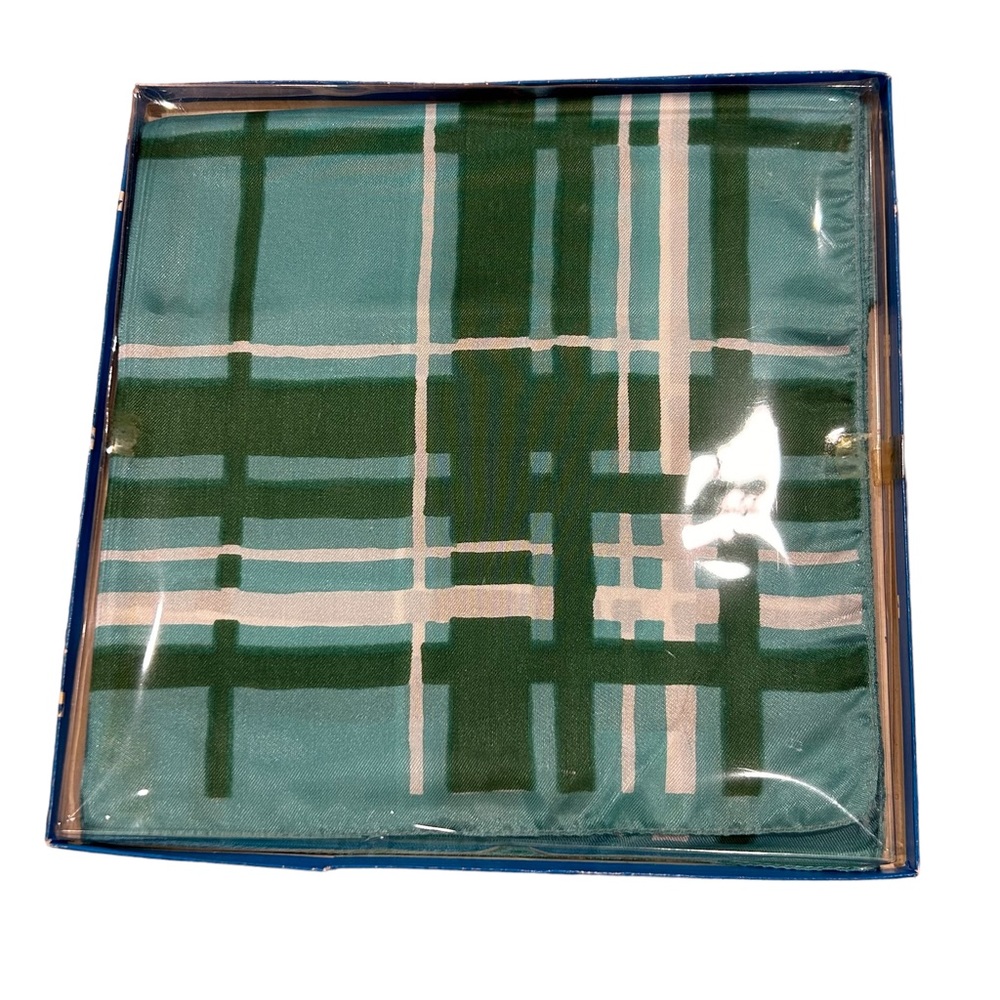 NWOT Vintage Woolworth Green Acetate Scarf in box